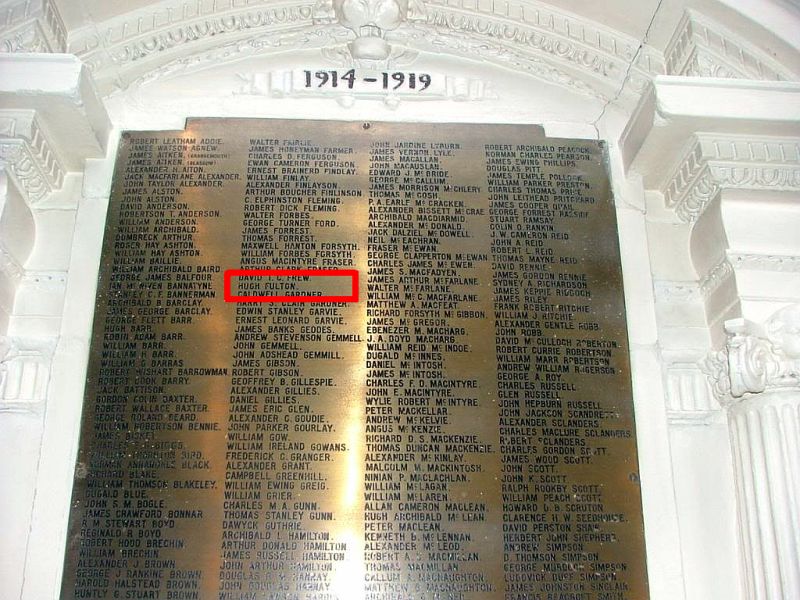 © Scotlands War memorials modified by Gordon Masterton: Licensor: Gordon Masterton Hugh Fulton Glasgow High School memorial
